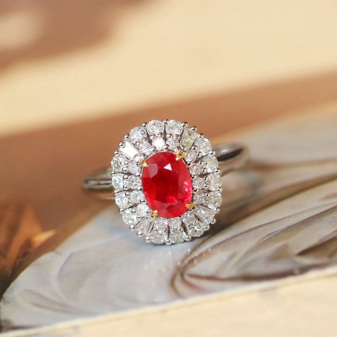 14k Gold 1.72 Ctw Natural Ruby & Diamond Ring - 7