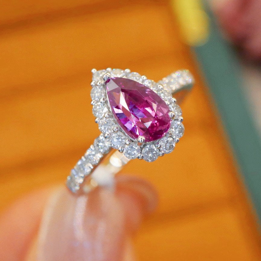 14k Gold 1.78 Ctw Natural Sapphire & Diamond Ring - 3