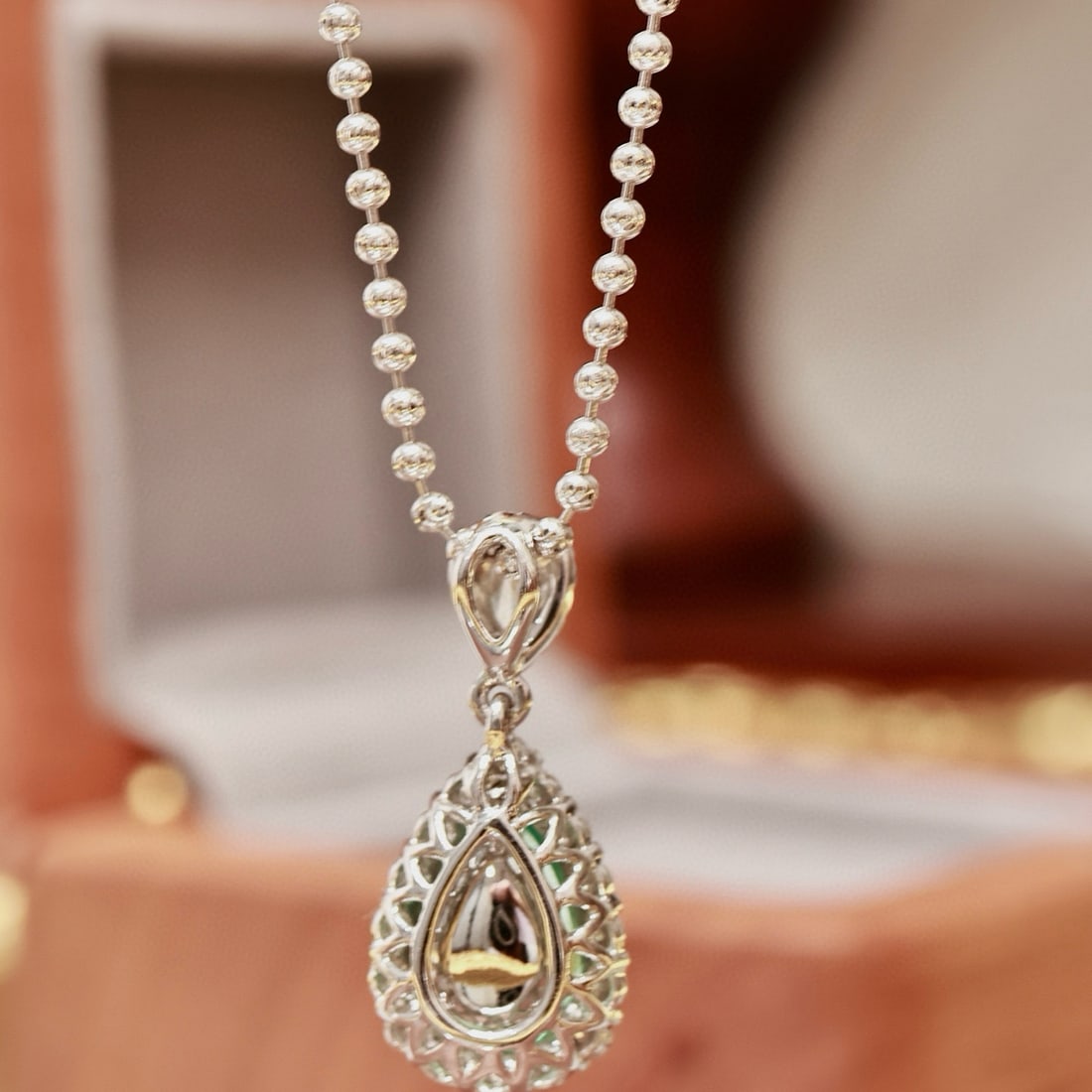 14k Gold 2.09 Ctw Natural Emerald & Diamond Pendant( Without Chain ) - 4