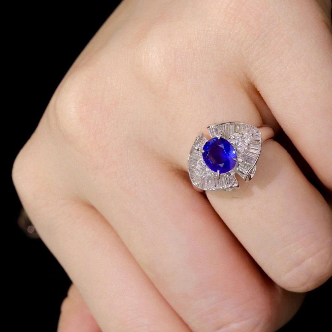 14k Gold 2.03 Ctw Natural Sapphire & Diamond Ring - 6