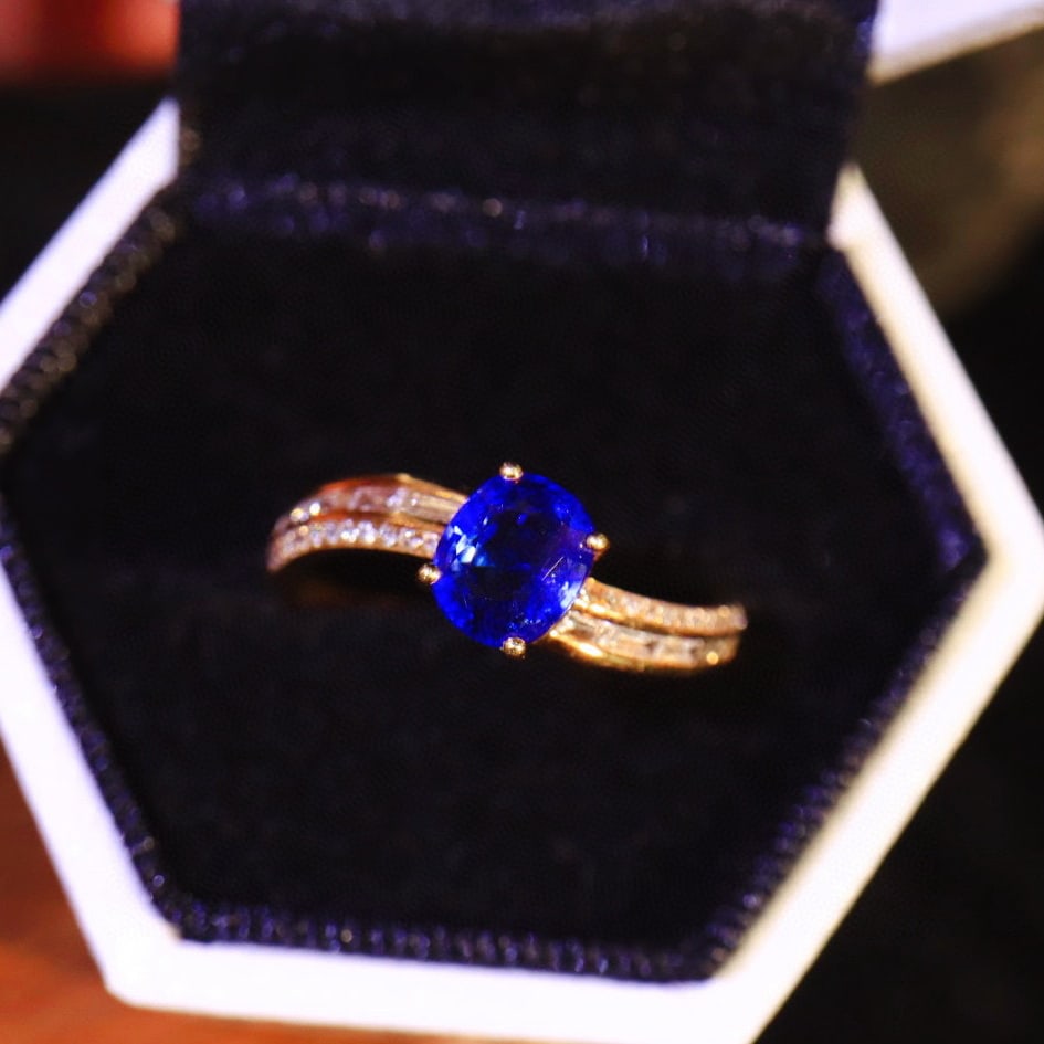 14k Gold 1.33 Ctw Natural Sapphire & Diamond Ring - 2
