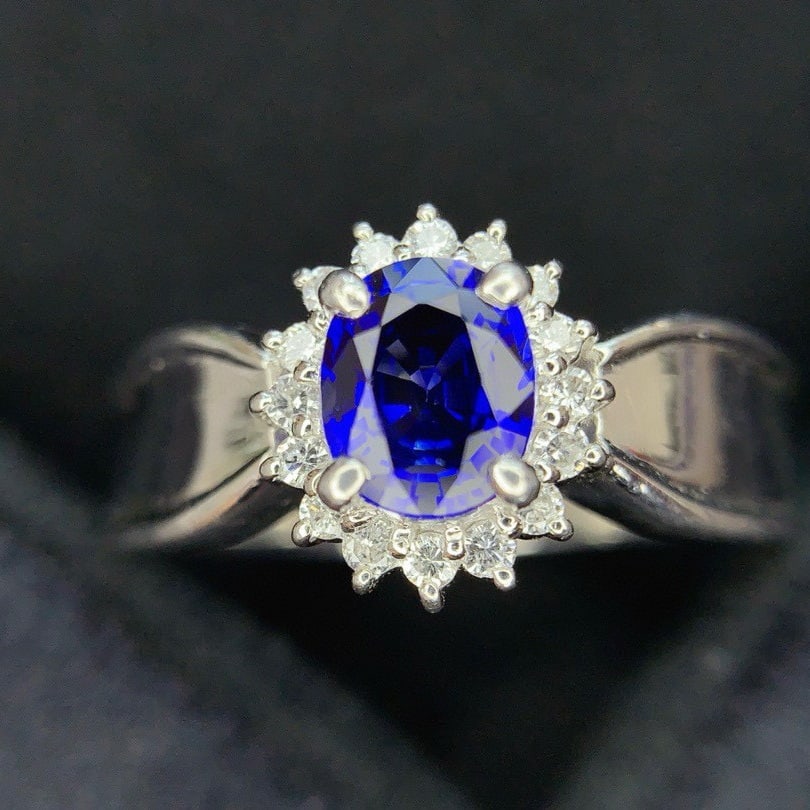 14k Gold 1.0 Ct Natural Sapphire & Diamond Ring - 2