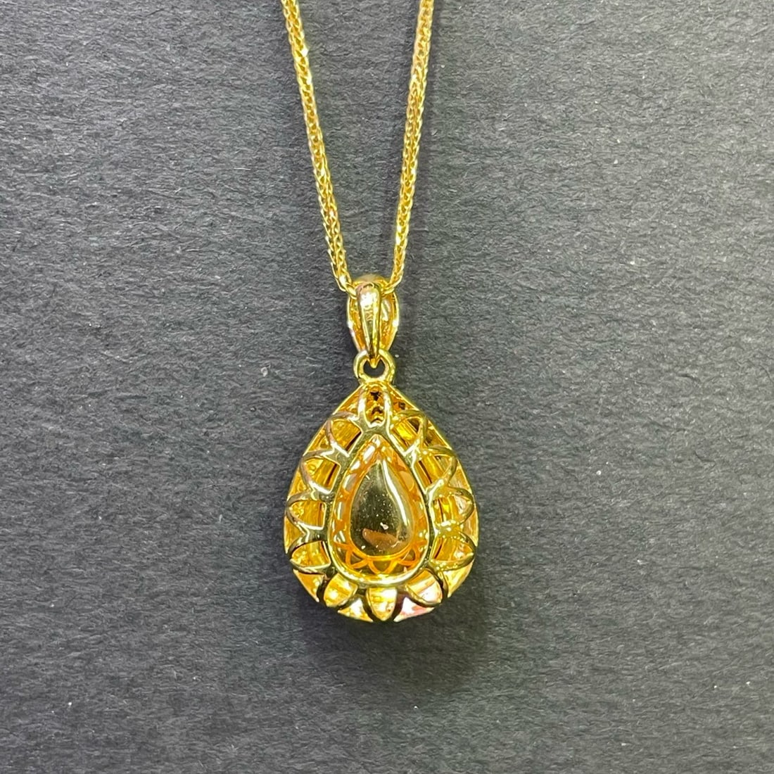 14k Gold 1.8 Ct Natural Emerald & Diamond Pendant( Without Chain ) - 6