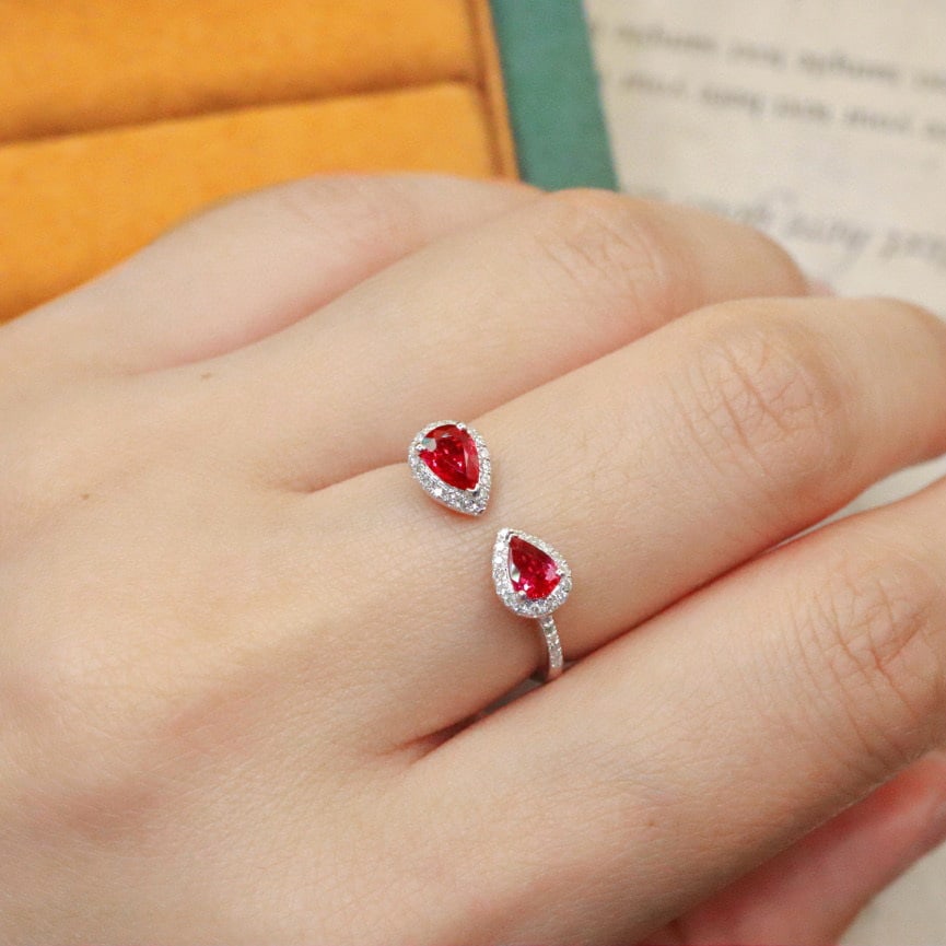 14k Gold 0.69 Ctw Natural Ruby & Diamond Ring - 4