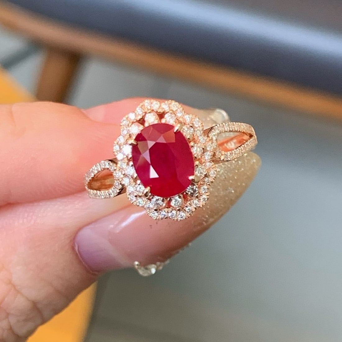 14k Gold 2.49 Ctw Natural Ruby & Diamond Ring - 5