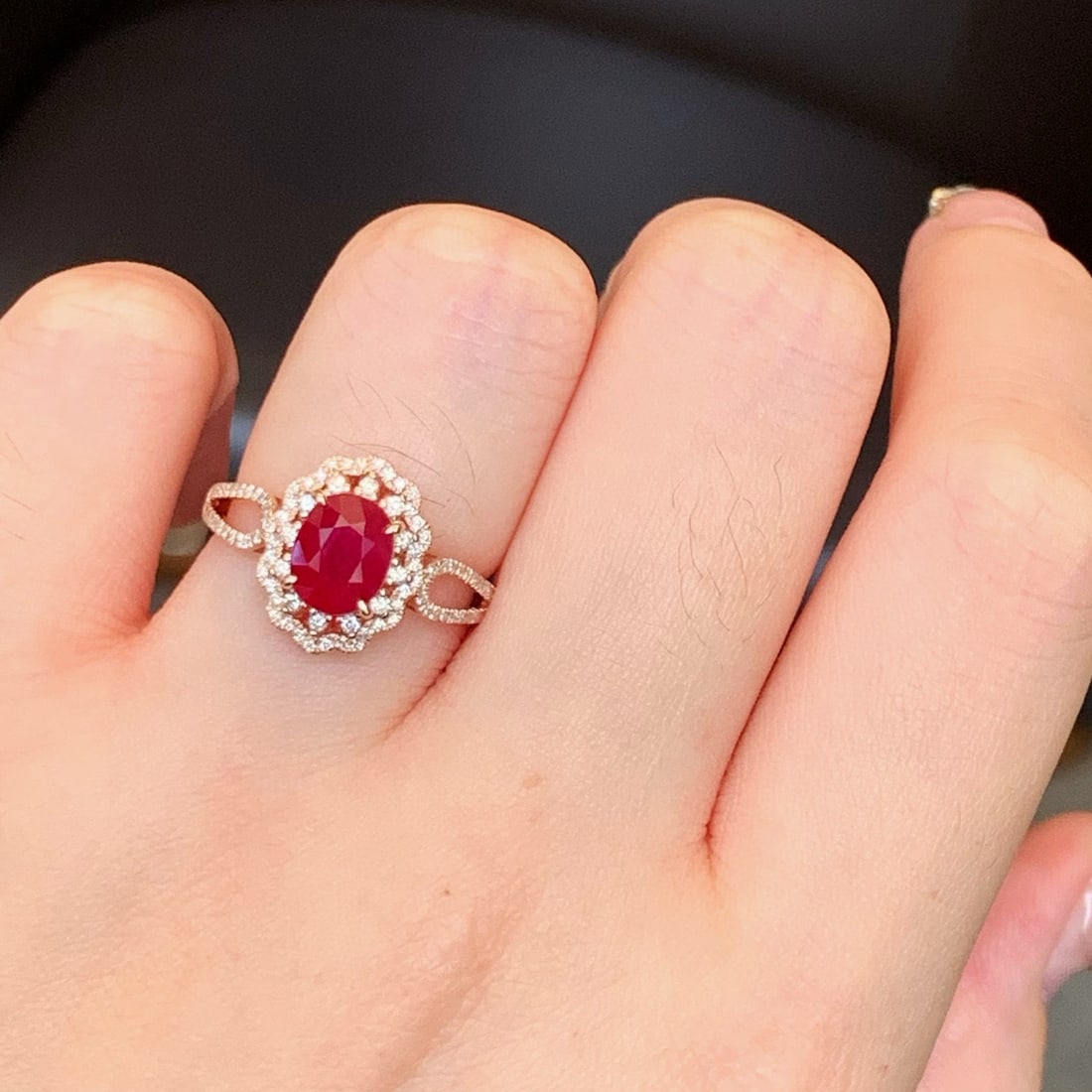14k Gold 2.49 Ctw Natural Ruby & Diamond Ring - 7