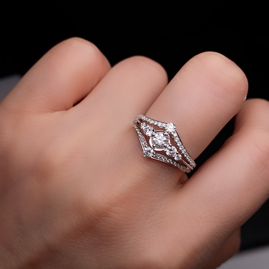 14k Gold 0.61 Ctw Natural H Diamond Ring - 2