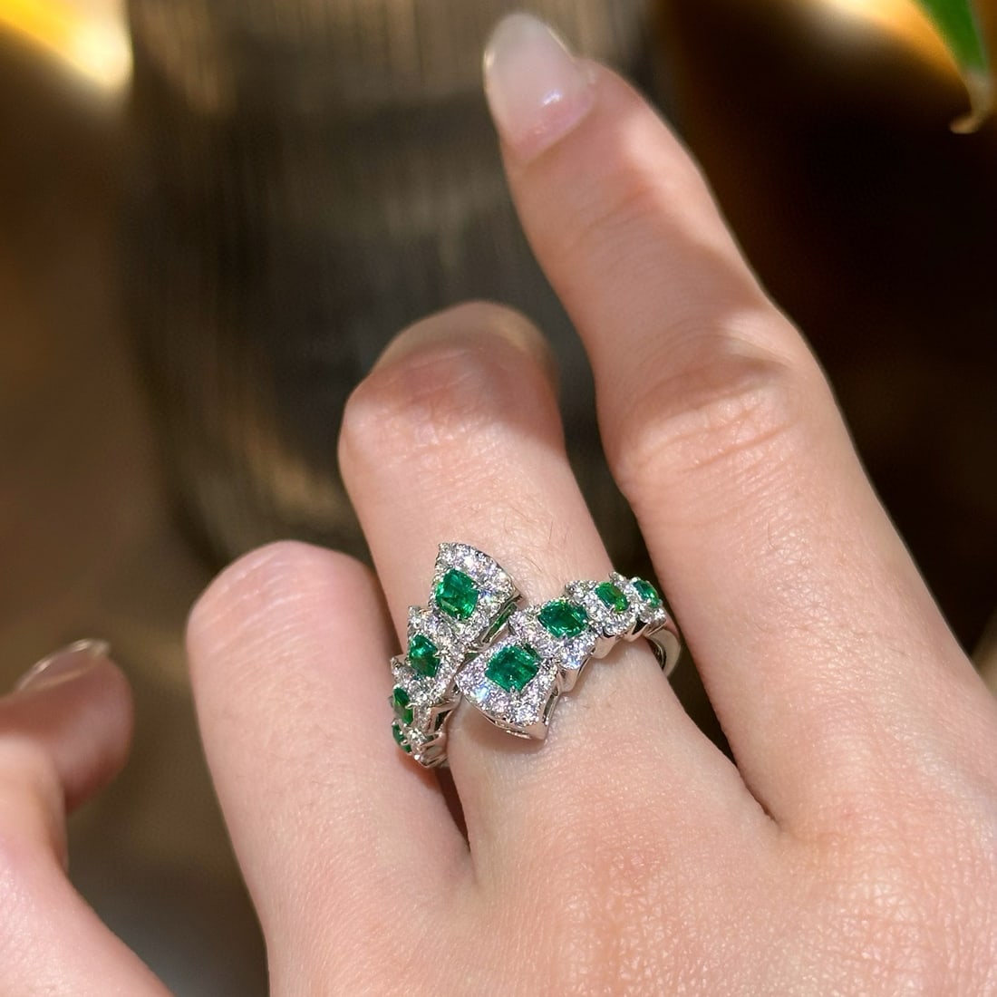 14k Gold 1.39 Ctw Vivid Green Natural Emerald & Diamond Ring - 3