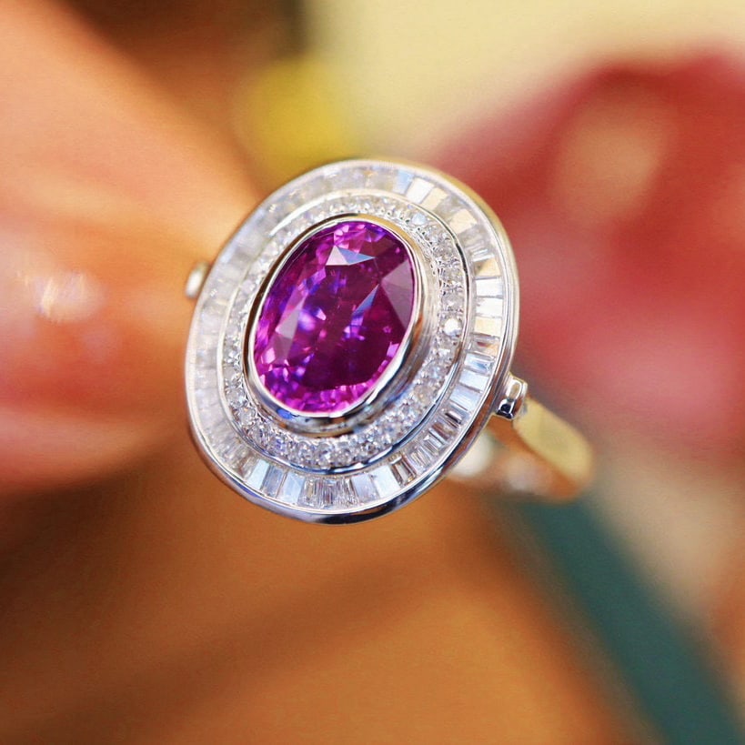 14k Gold 2.49 Ctw Natural Sapphire & Diamond Ring - 3