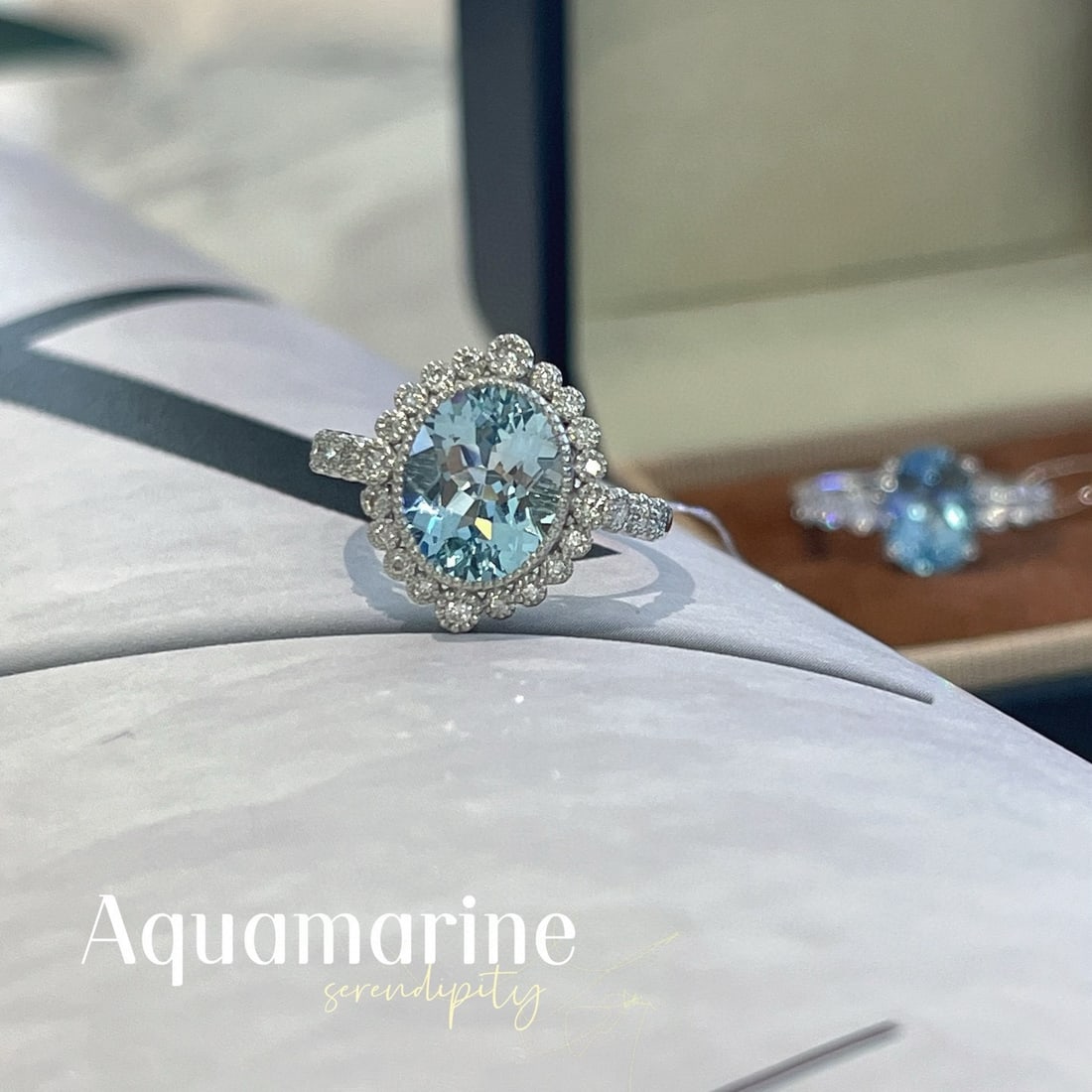 14k Gold 2.67 Ctw Natural Aquamarine & Diamond Ring - 5