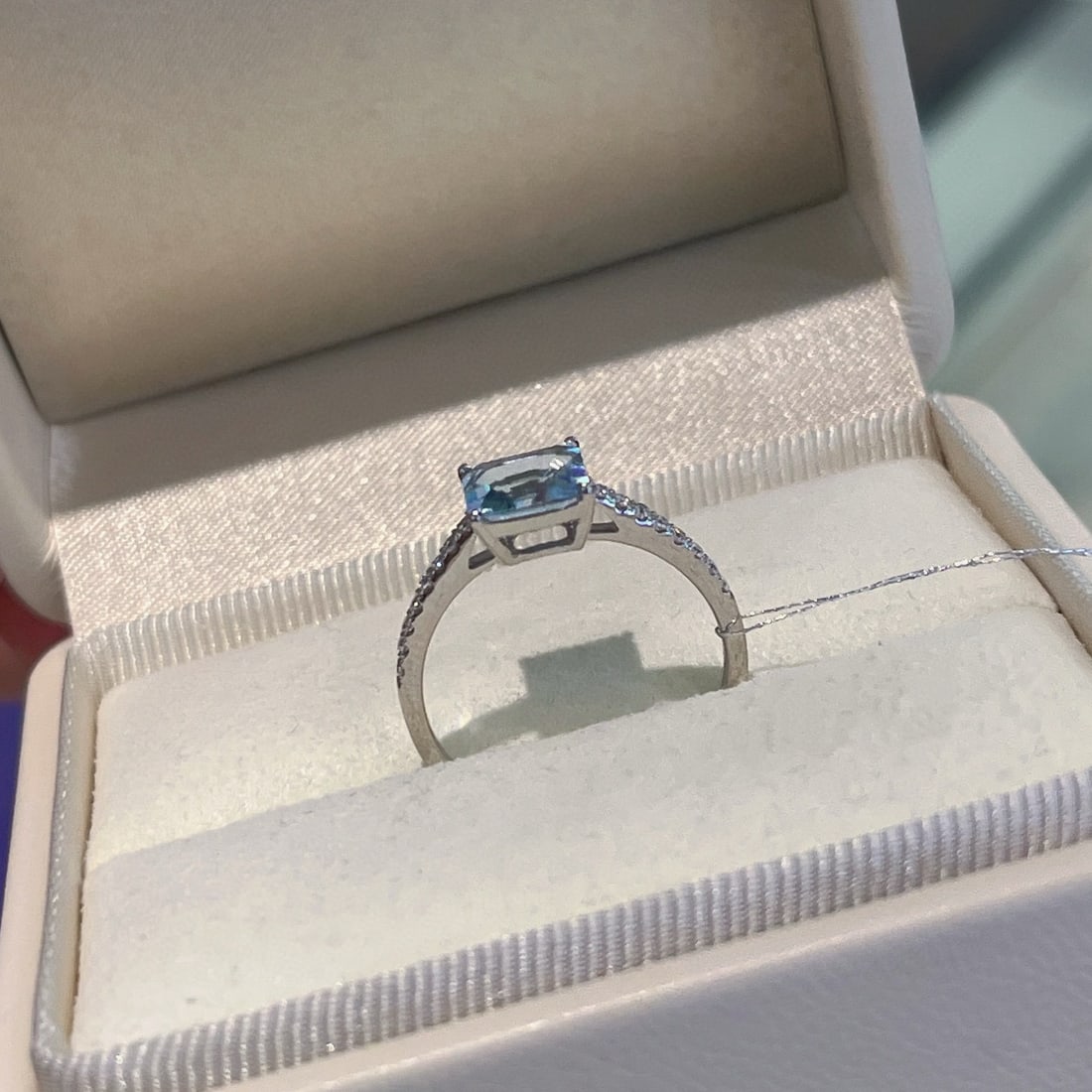 14k Gold 1.12 Ctw Natural Aquamarine & Diamond Ring - 6