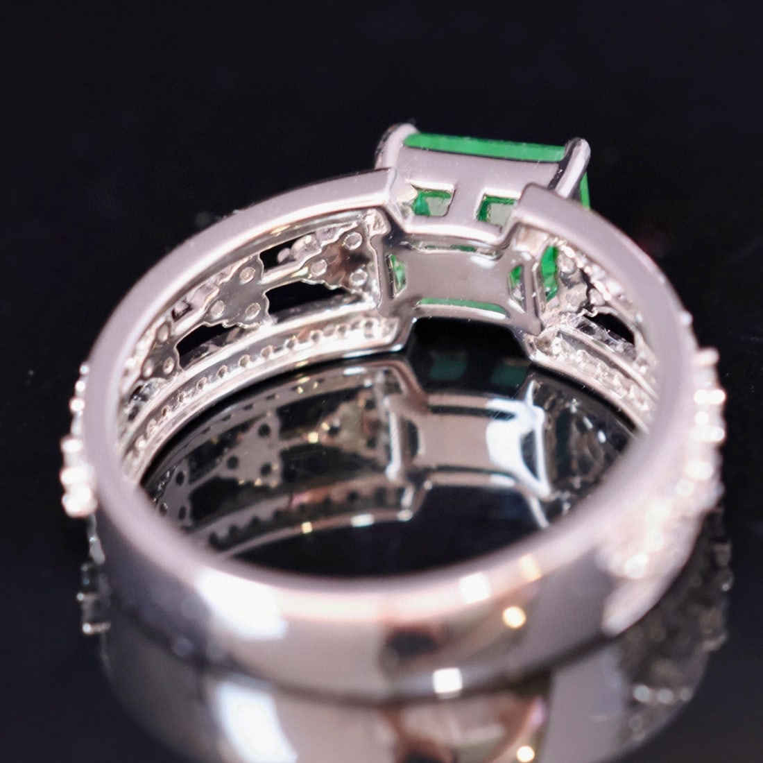 14k Gold 1.39 Ctw Natural Emerald & Diamond Ring - 6