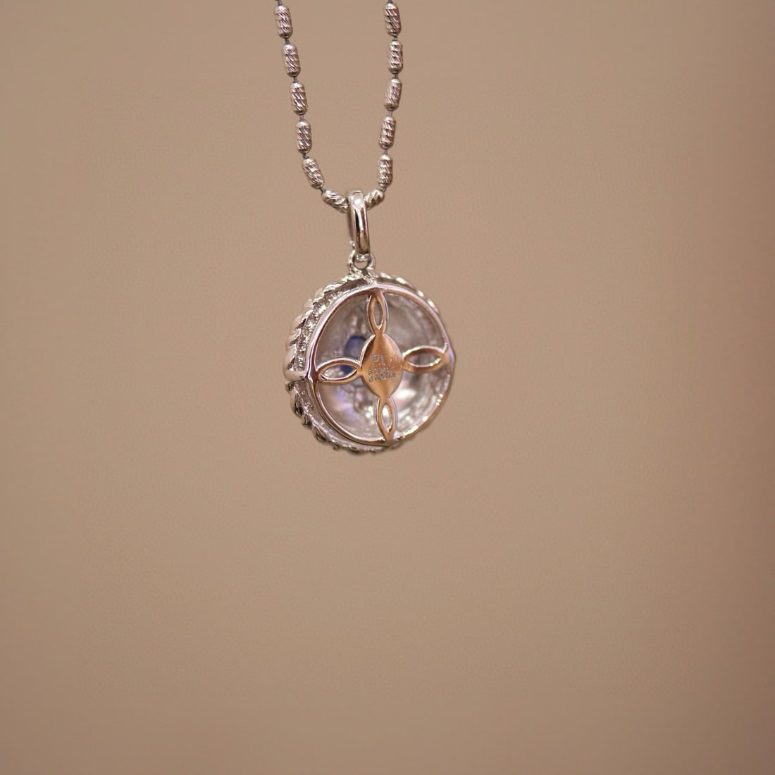 14k Gold 0.36 Ctw Natural Sapphire & Diamond Pendant( Without Chain ) - 4