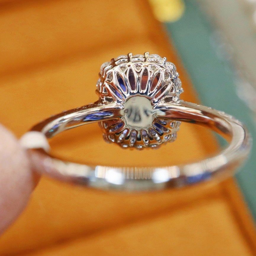 14k Gold 3.02 Ctw Natural Sapphire & Diamond Ring - 4