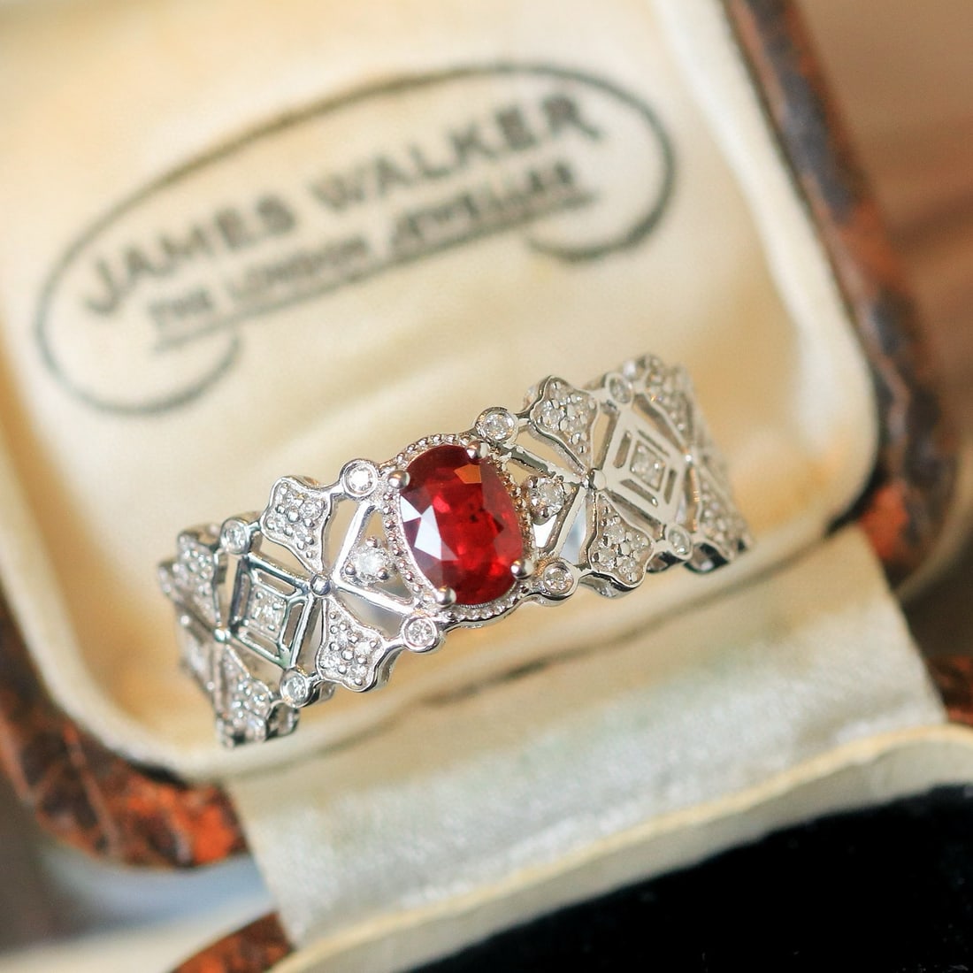 14k Gold 0.72 Ctw Natural Ruby & Diamond Ring - 2