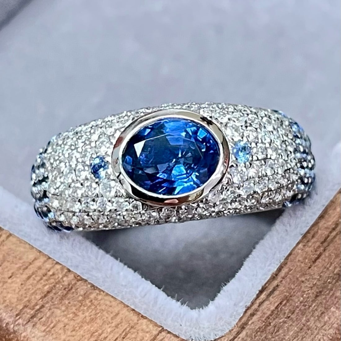 14k Gold 1.96 Ctw Natural Sapphire & Diamond Ring - 2