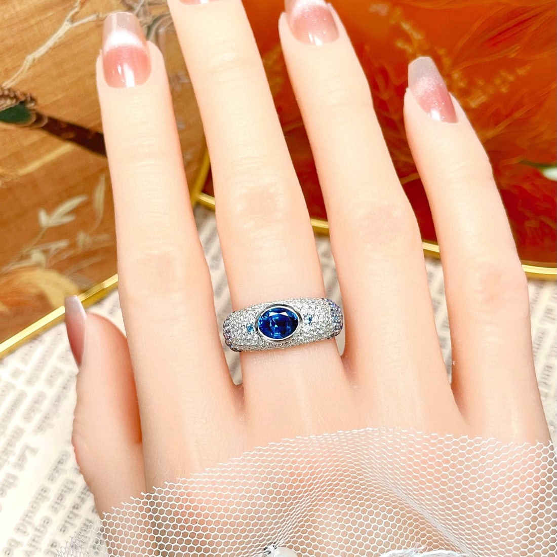 14k Gold 1.96 Ctw Natural Sapphire & Diamond Ring - 3