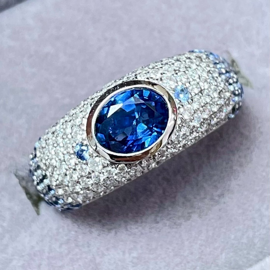 14k Gold 1.96 Ctw Natural Sapphire & Diamond Ring - 5
