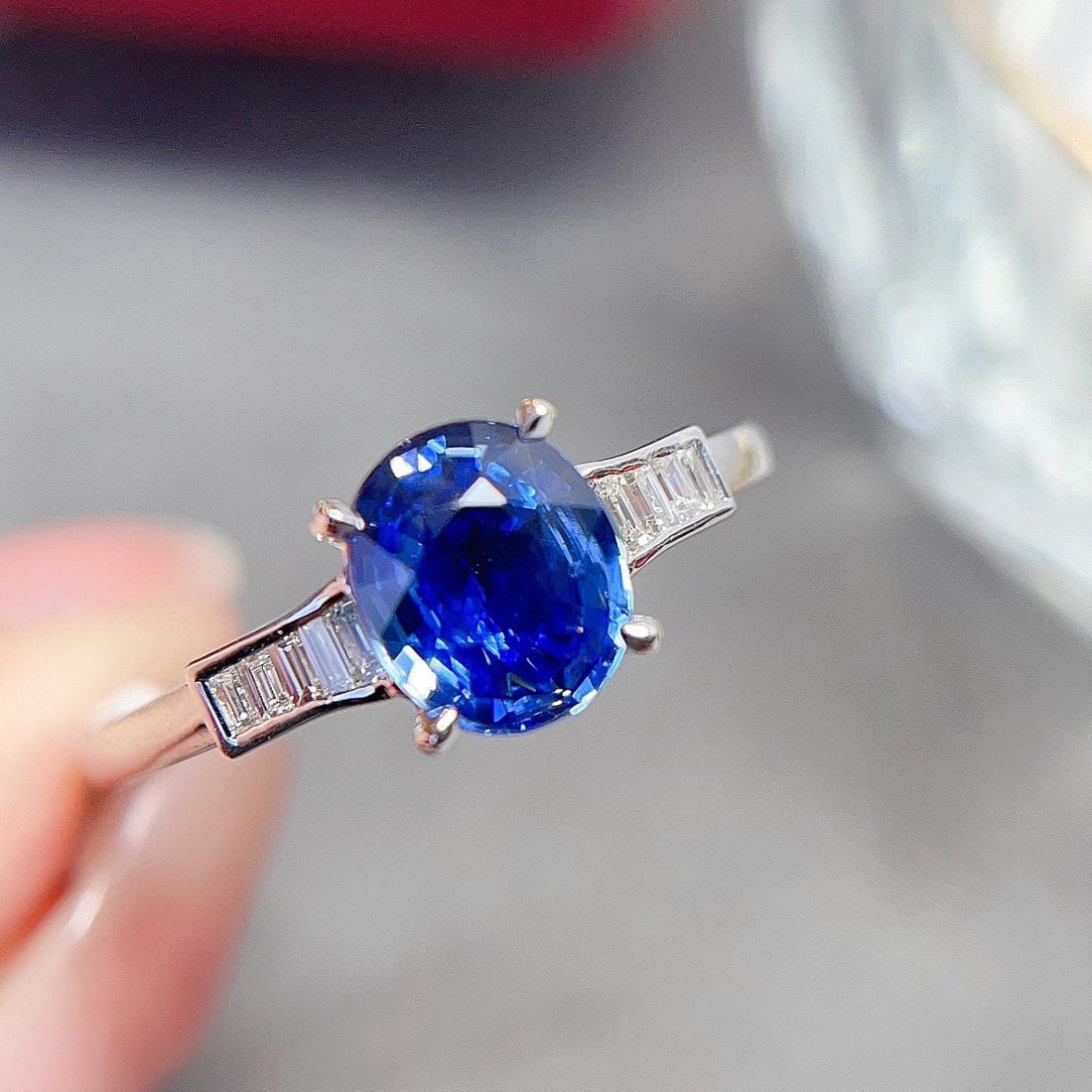 14k Gold 1.58 Ctw Natural Sapphire & Diamond Ring - 4