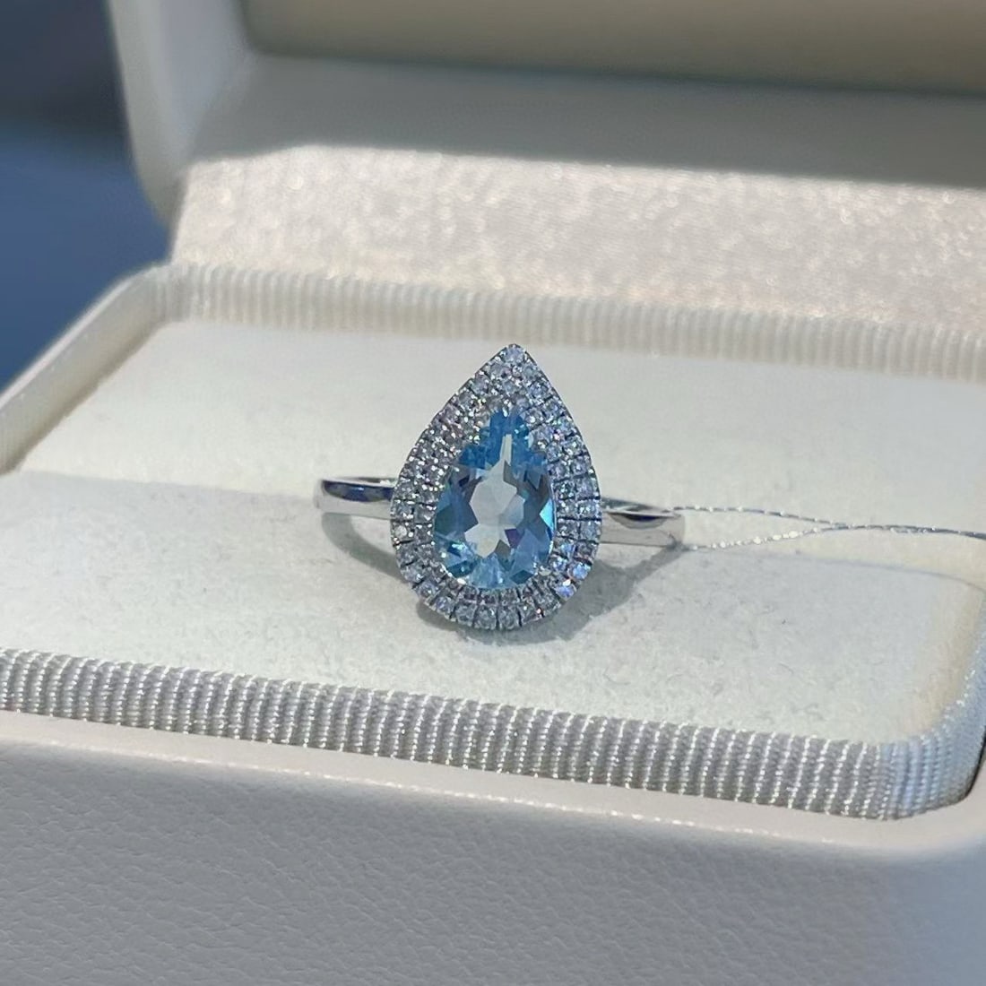 14k Gold 1.16 Ctw Natural Aquamarine & Diamond Ring - 3