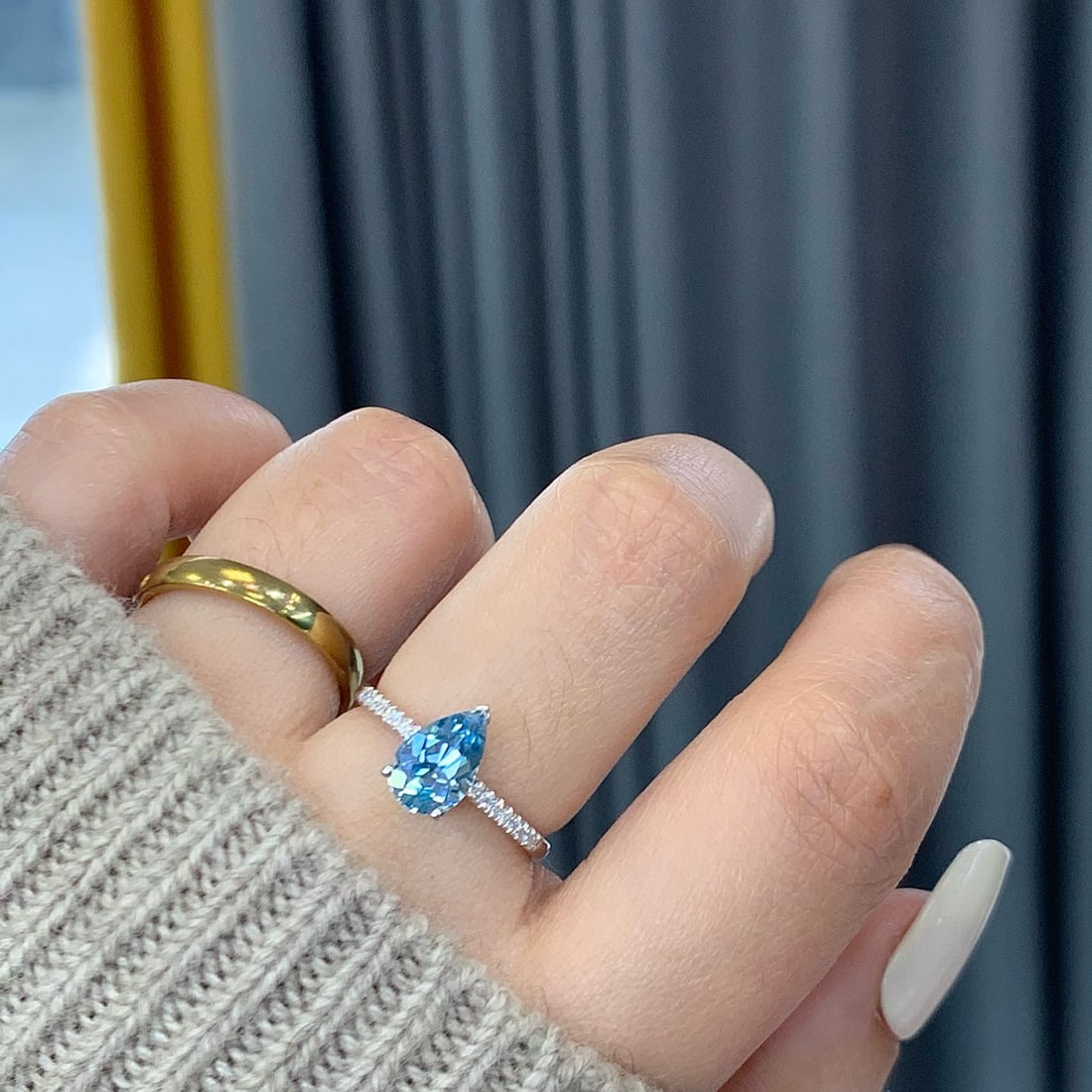 14k Gold 1.06 Ctw Natural Aquamarine & Diamond Ring - 5