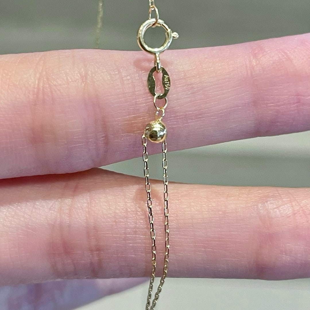 14k Gold 0.18 Ct Natural Sapphire Necklace - 2