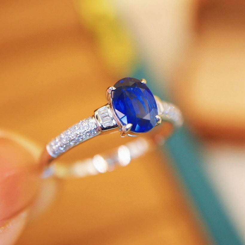 14k Gold 1.06 Ctw Natural Sapphire & Diamond Ring - 2
