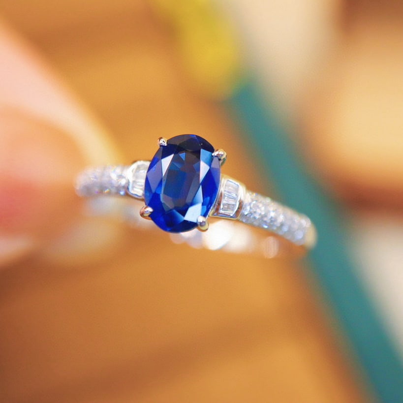 14k Gold 1.06 Ctw Natural Sapphire & Diamond Ring - 3