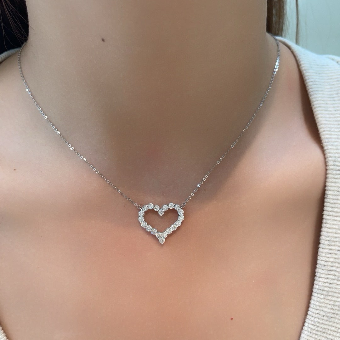 14k Gold 1.4 Ct Natural H Diamond Necklace: Ref:230996421 // gold content:14k gold // main gemstone:diamond // shape:round // carat weight:1. 4ct // clarity grade:vs-si // color:h // treatment:natural // cut grade:g // Condition: New Low