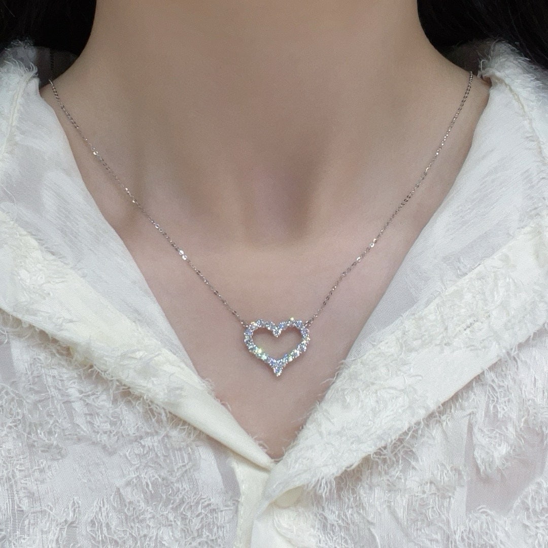 14k Gold 1.4 Ct Natural H Diamond Necklace - 2