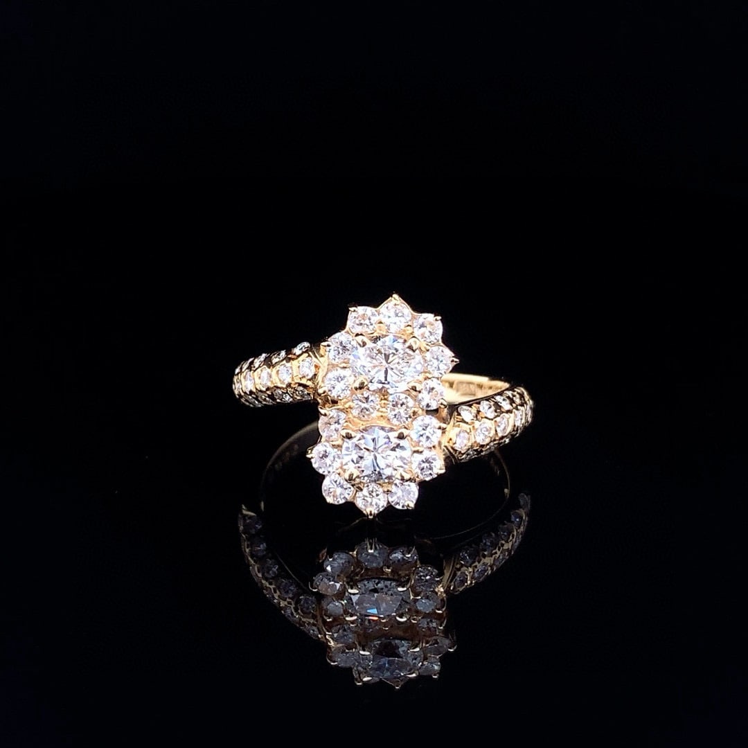 14k Gold 1.12 Ctw Natural H Diamond Ring: Ref:230996422 // gold content:14k gold // ring size:7. 25us // // main gemstone:diamond // shape:round // carat weight:0. 46ct // clarity grade:vs-si // color:h // treatment:natural // cut grade:g //