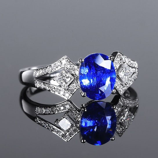 14k Gold 1.30 Ctw Natural Sapphire & Diamond Ring - 2