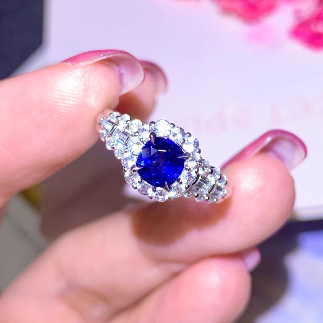 14k Gold 1.08 Ctw Natural Sapphire & Diamond Ring - 3