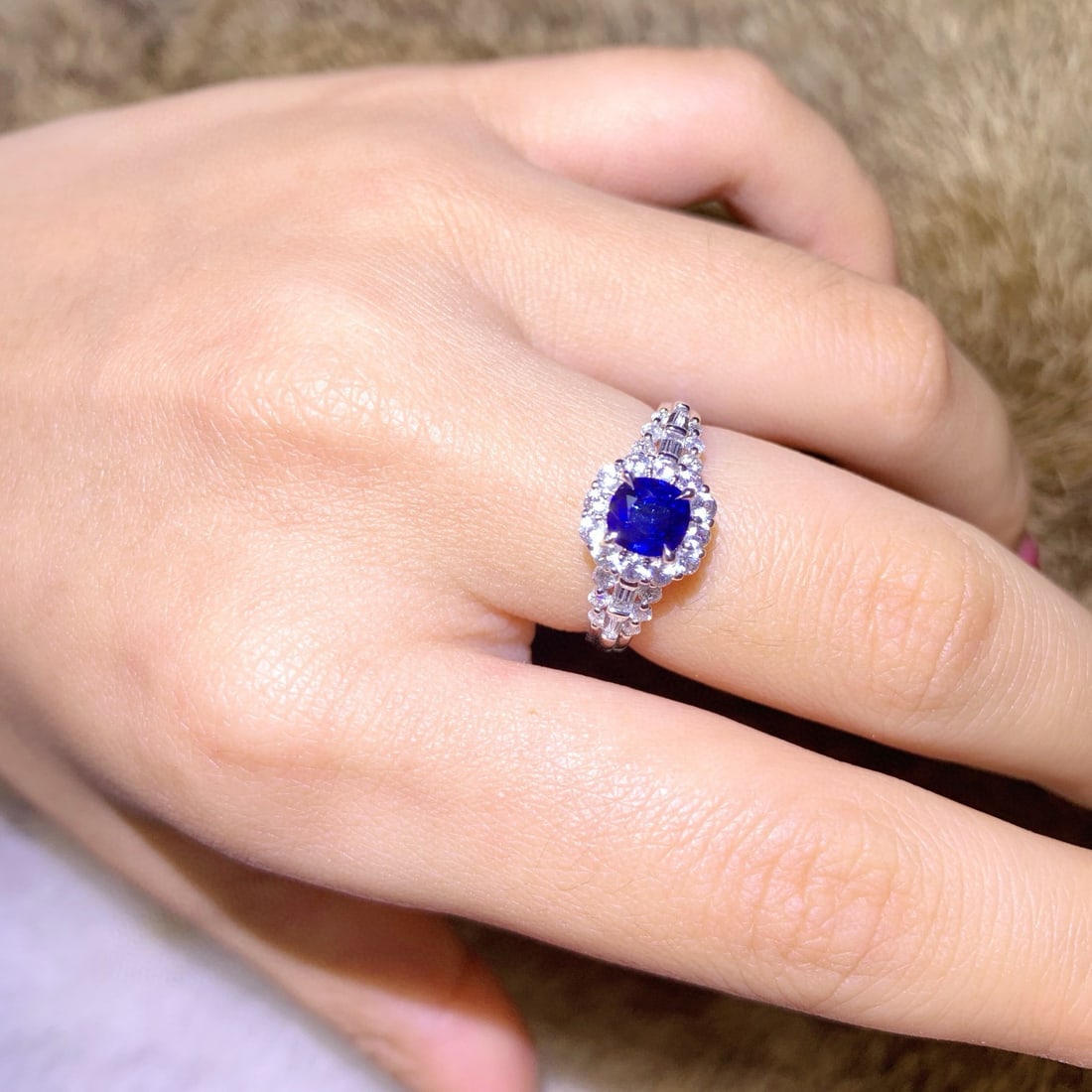 14k Gold 1.08 Ctw Natural Sapphire & Diamond Ring - 4