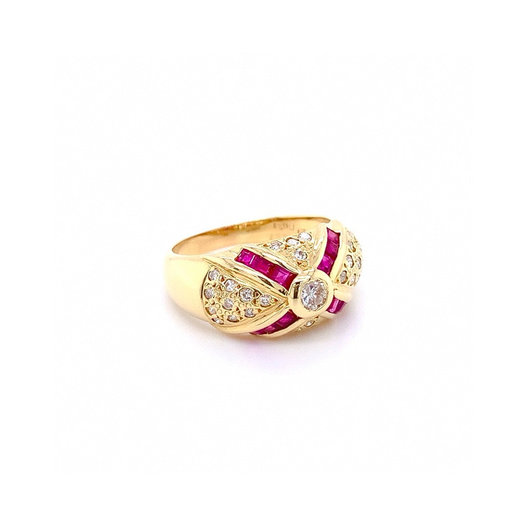 14k Gold 0.52 Ctw Natural Ruby & Diamond Ring - 3
