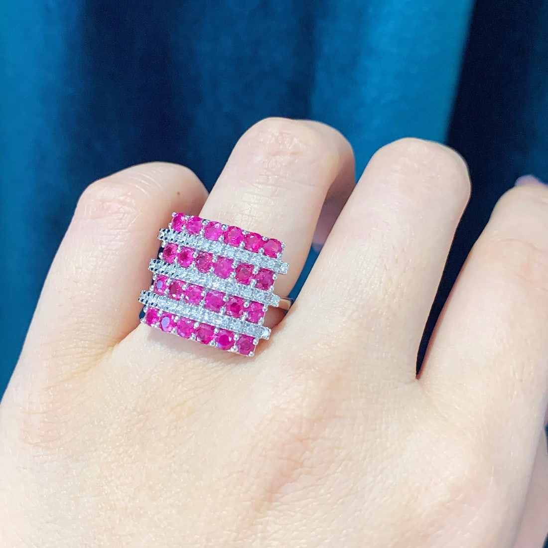 14k Gold 2.72 Ctw Natural Ruby & Diamond Ring - 5