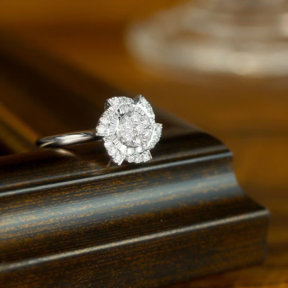 14k Gold 0.50 Ct Natural H Diamond Ring - 2
