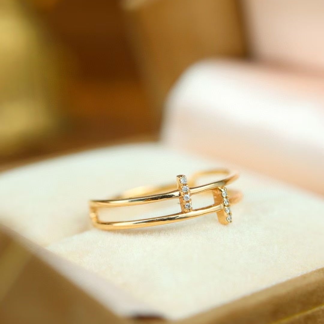 14k Gold 0.03 Ct Natural H Diamond Ring - 3