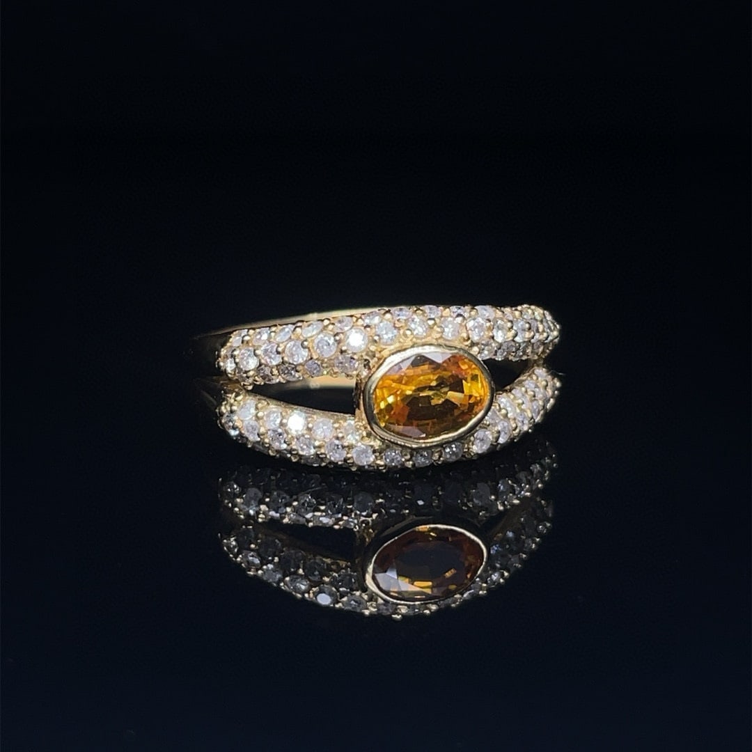 14k Gold 1.65 Ctw Natural Sapphire & Diamond Ring - 2