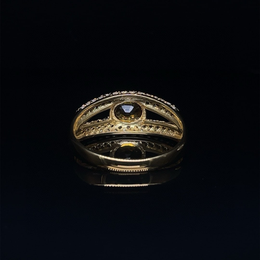 14k Gold 1.65 Ctw Natural Sapphire & Diamond Ring - 4