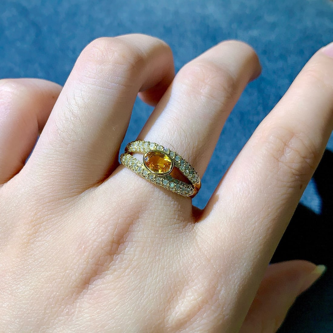 14k Gold 1.65 Ctw Natural Sapphire & Diamond Ring - 5