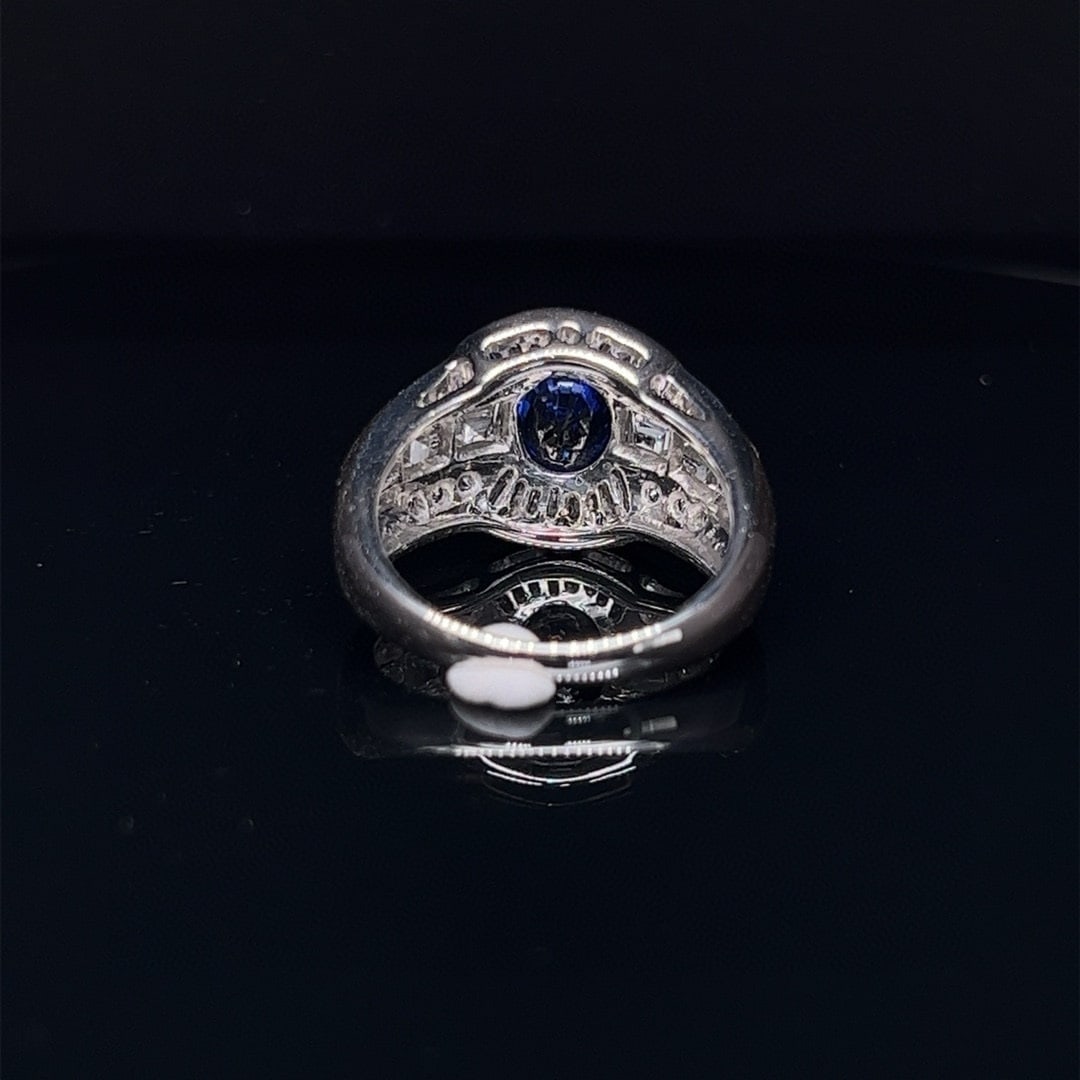 14k Gold 3.66 Ctw Natural Sapphire & Diamond Ring - 4