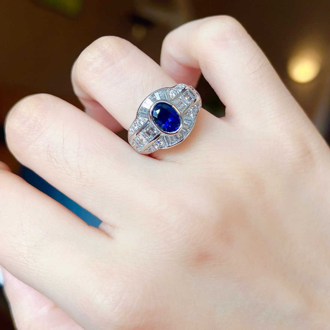 14k Gold 3.66 Ctw Natural Sapphire & Diamond Ring - 5