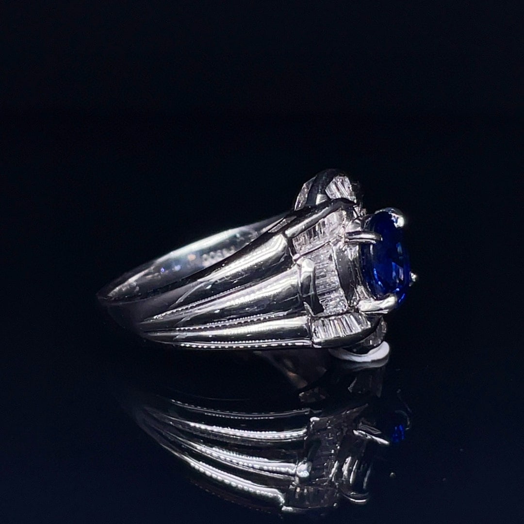14k Gold 1.80 Ctw Natural Sapphire & Diamond Ring - 3