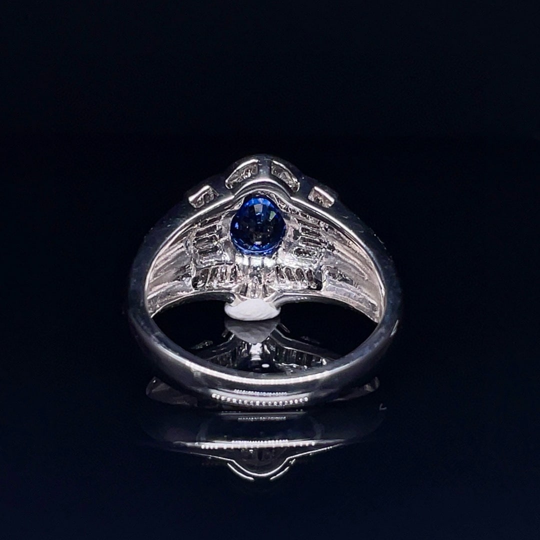14k Gold 1.80 Ctw Natural Sapphire & Diamond Ring - 4
