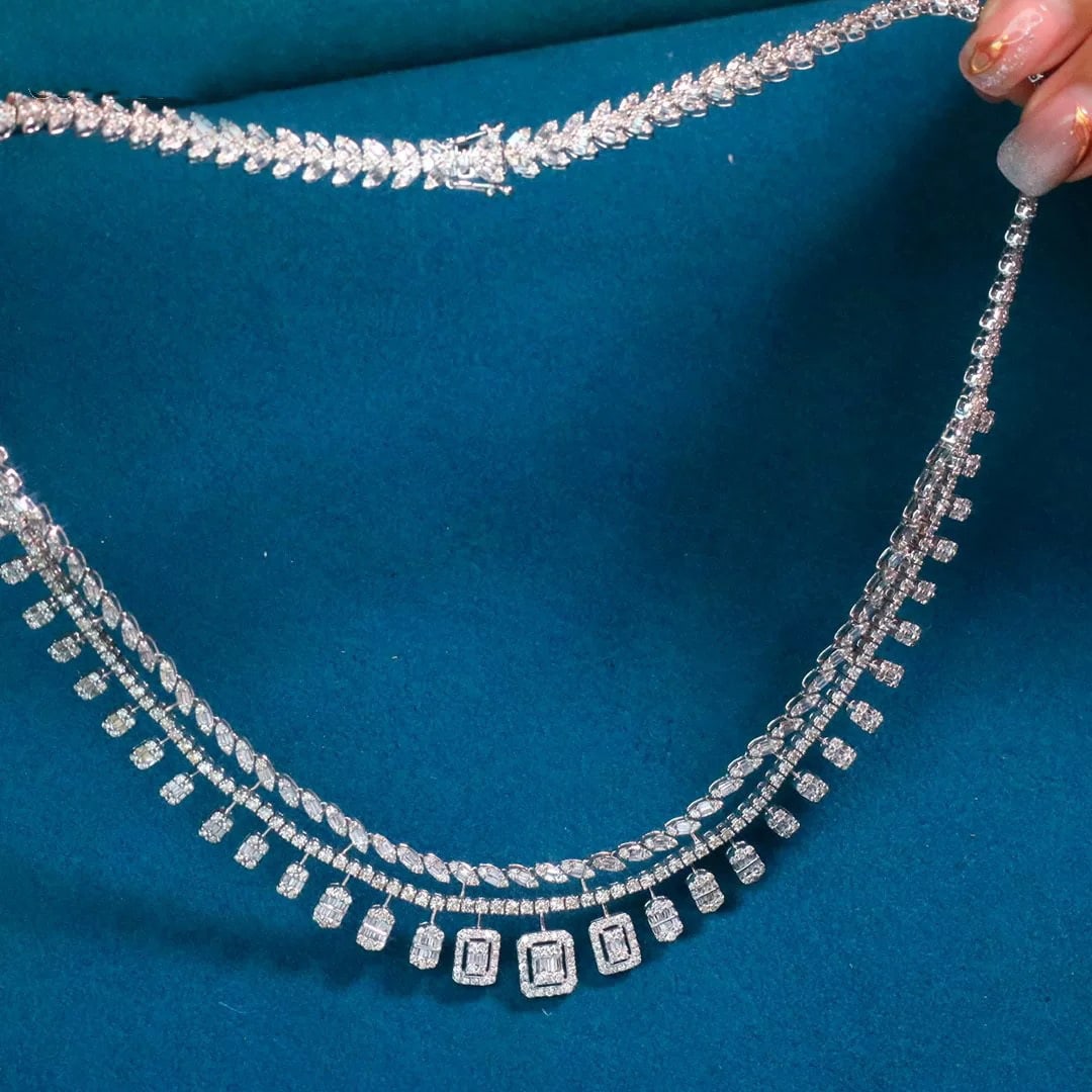 14k Gold 10 Ct Natural H Diamond Necklace - 3