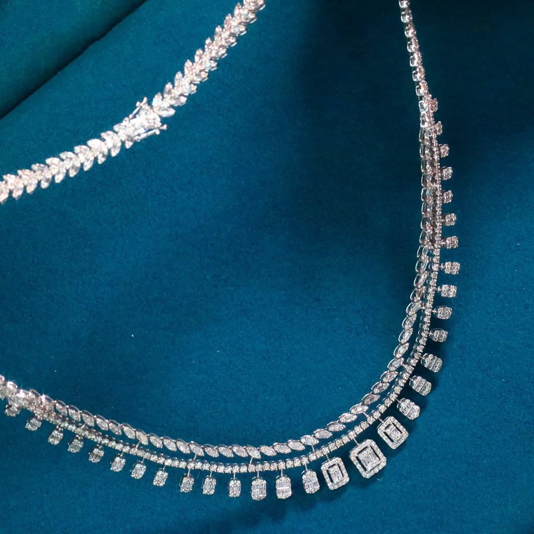 14k Gold 10 Ct Natural H Diamond Necklace - 4