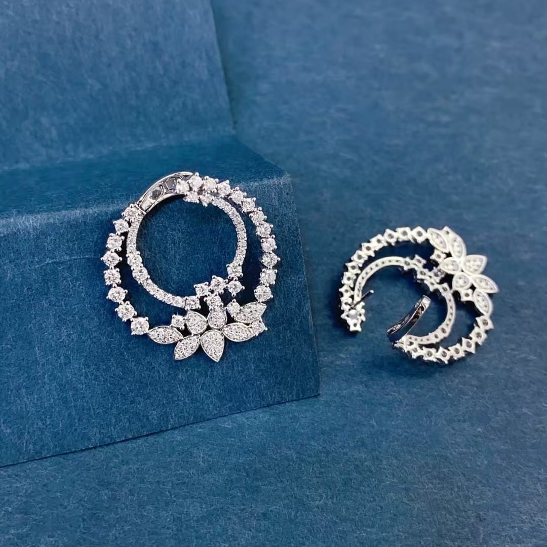 14k Gold 2.7 Ct Natural H Diamond Earrings - 2