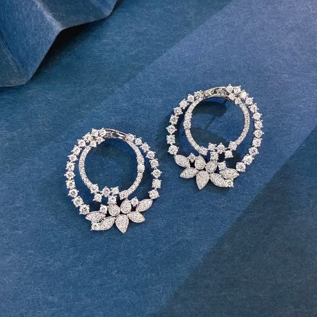 14k Gold 2.7 Ct Natural H Diamond Earrings - 4