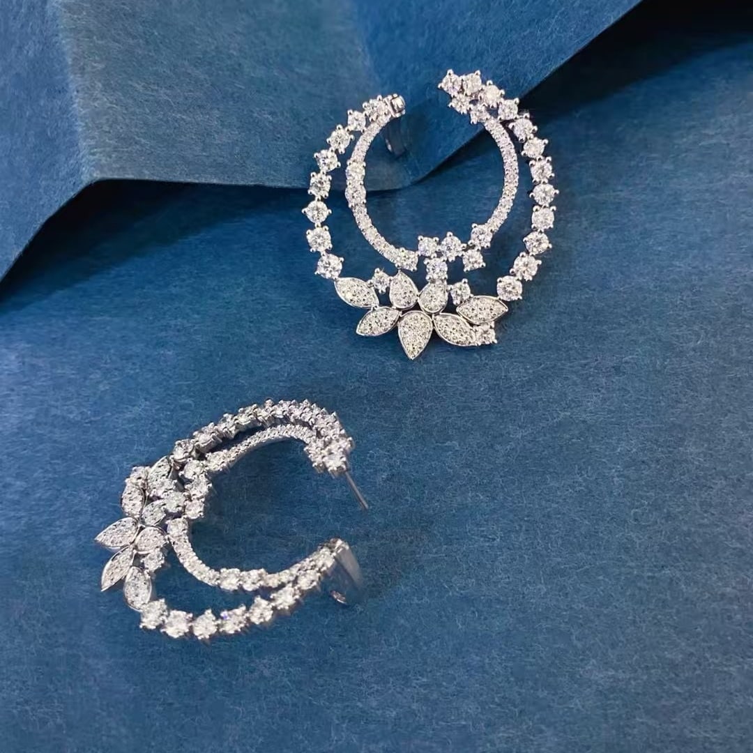 14k Gold 2.7 Ct Natural H Diamond Earrings - 5